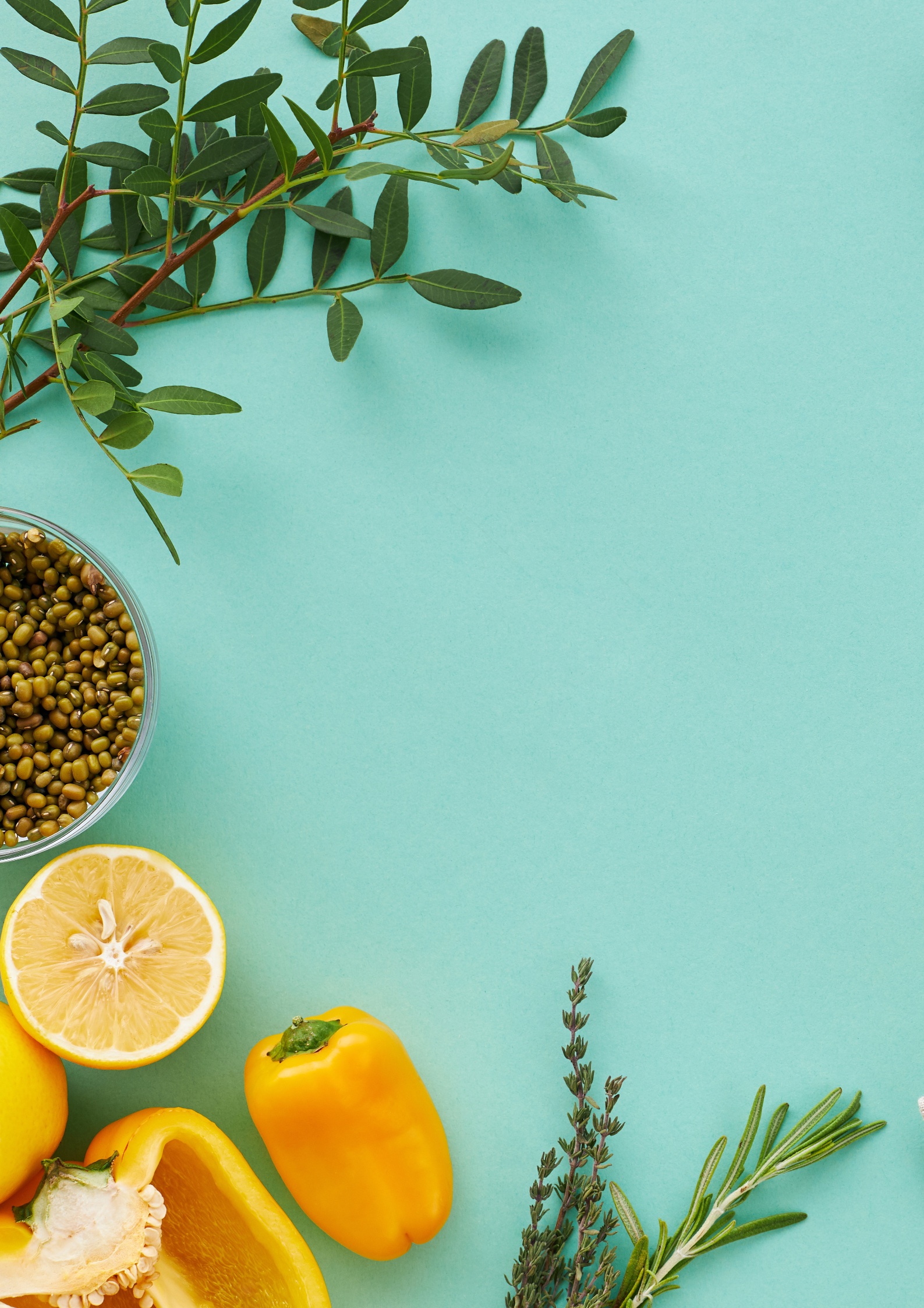 Fondo con ingredientes saludables